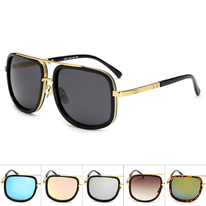 Square Pilot Mirrored Sunglasses