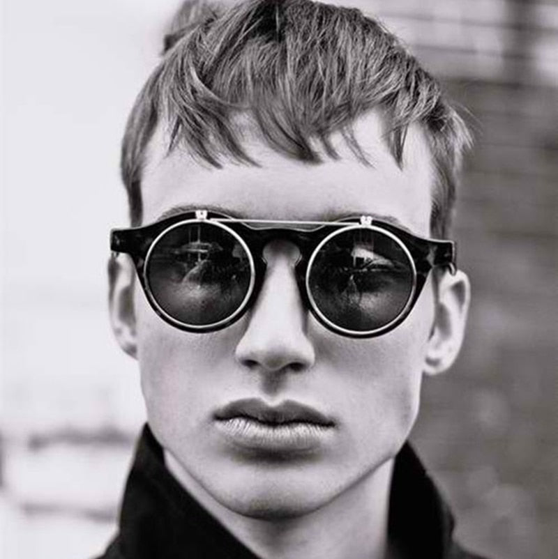 1912 Vintage Round Flip Up Sunglasses