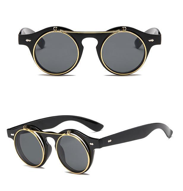 1912 Vintage Round Flip Up Sunglasses