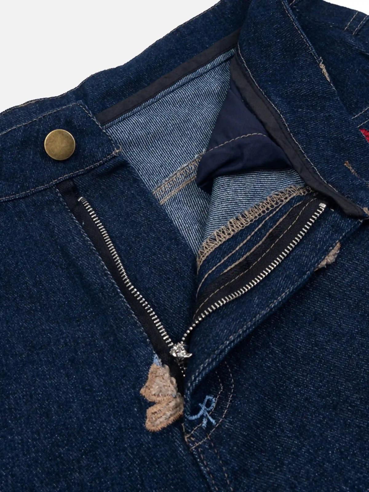 Puppy Embroidered Jeans