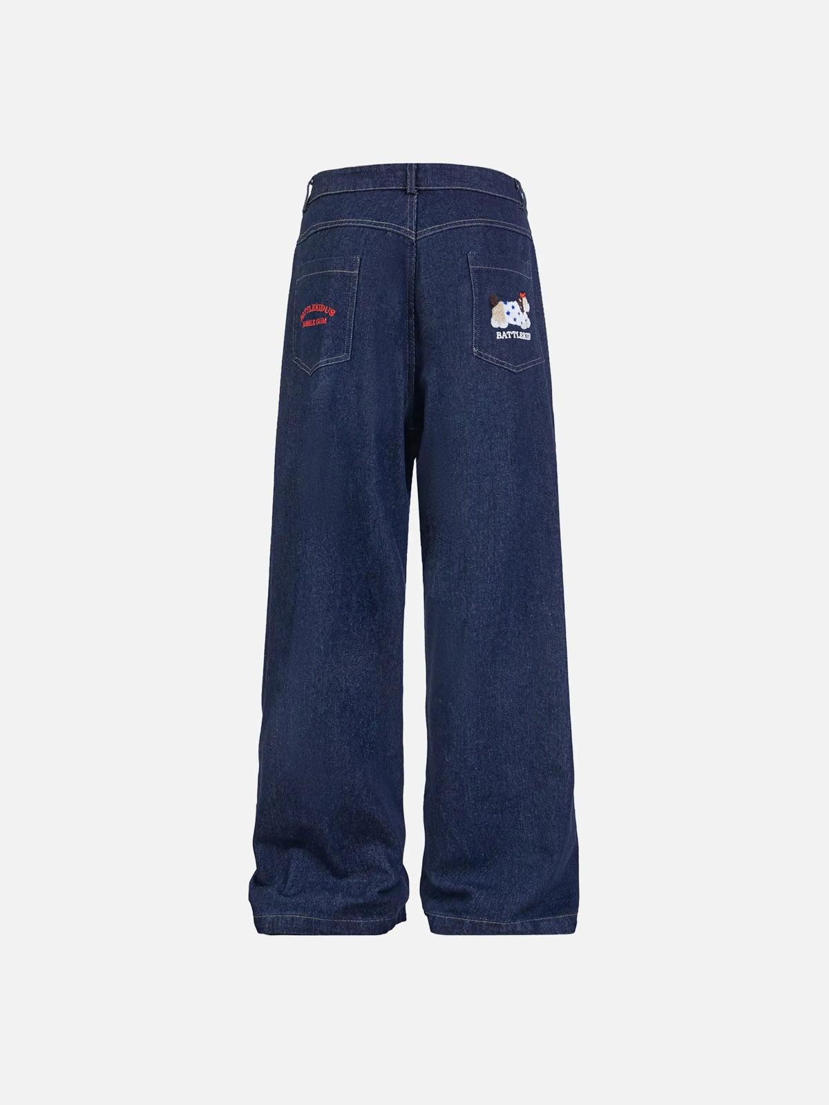 Puppy Embroidered Jeans