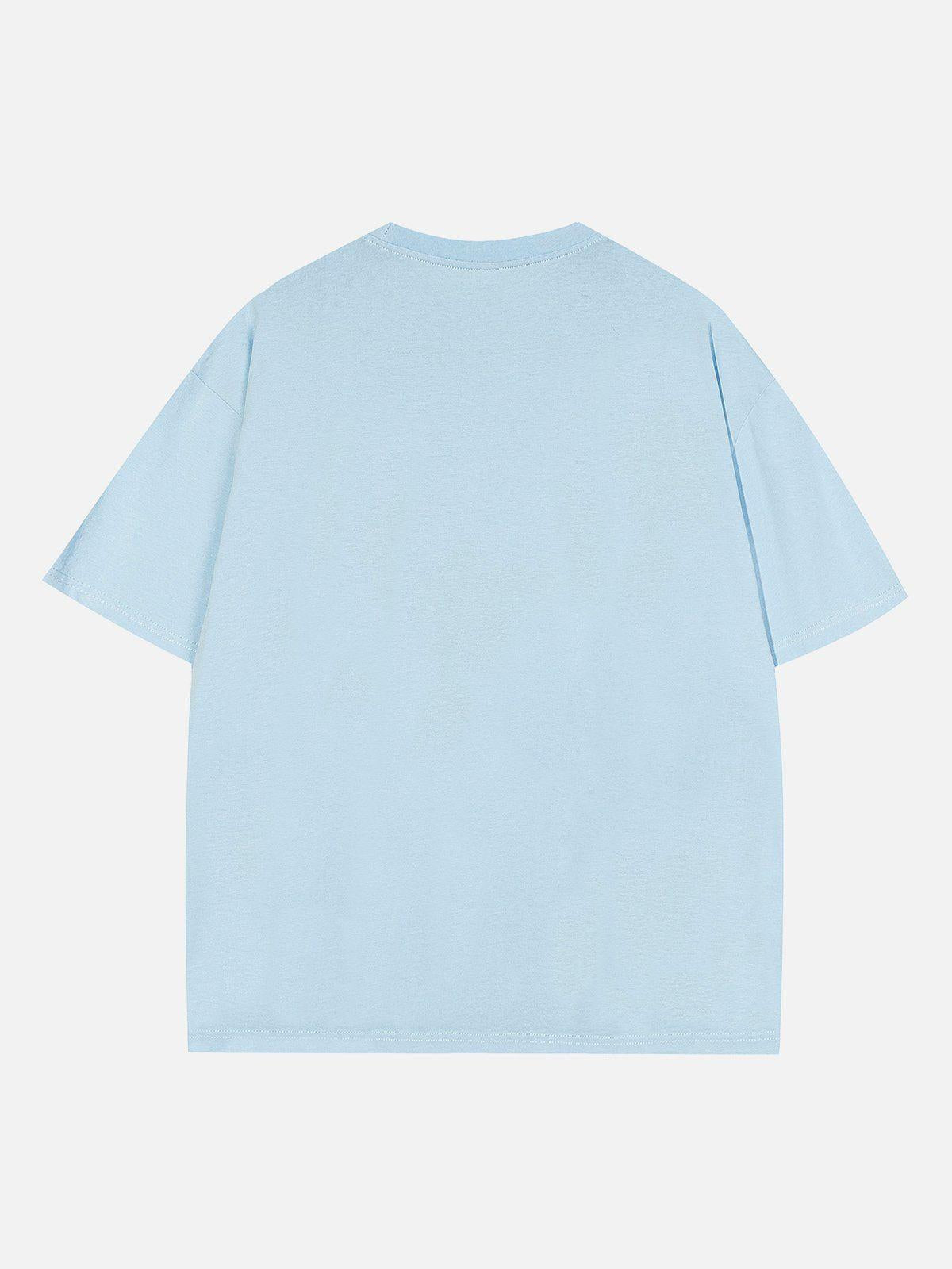 Rabbit Embroidery Print Tee