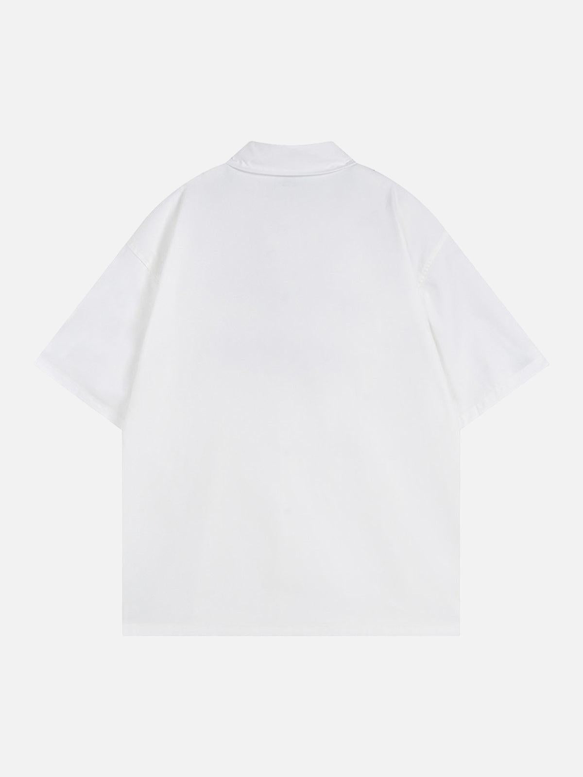 Racing Style Oversized Short Sleeve Shirt
