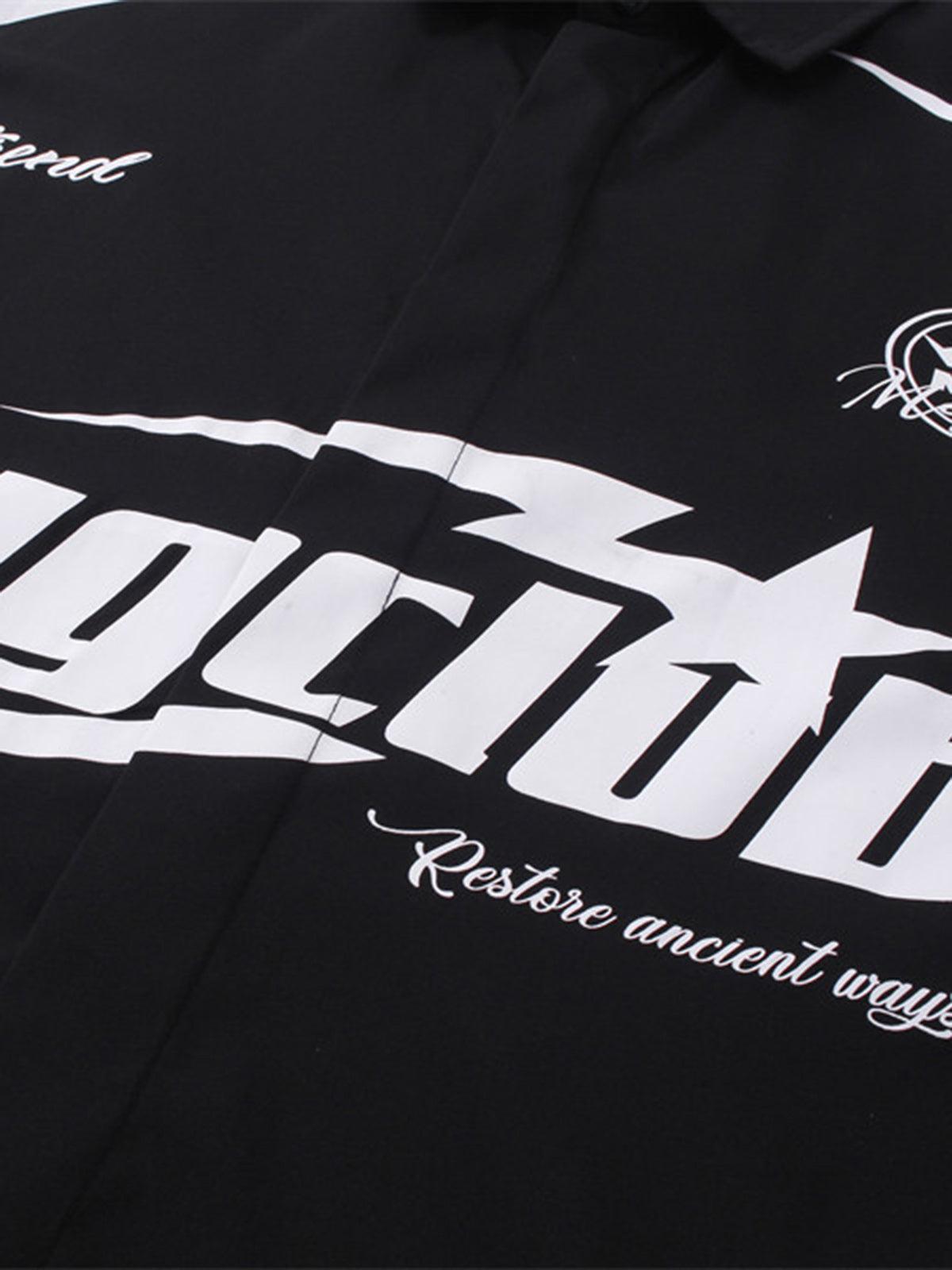 Racing Style Oversized Short Sleeve Shirt