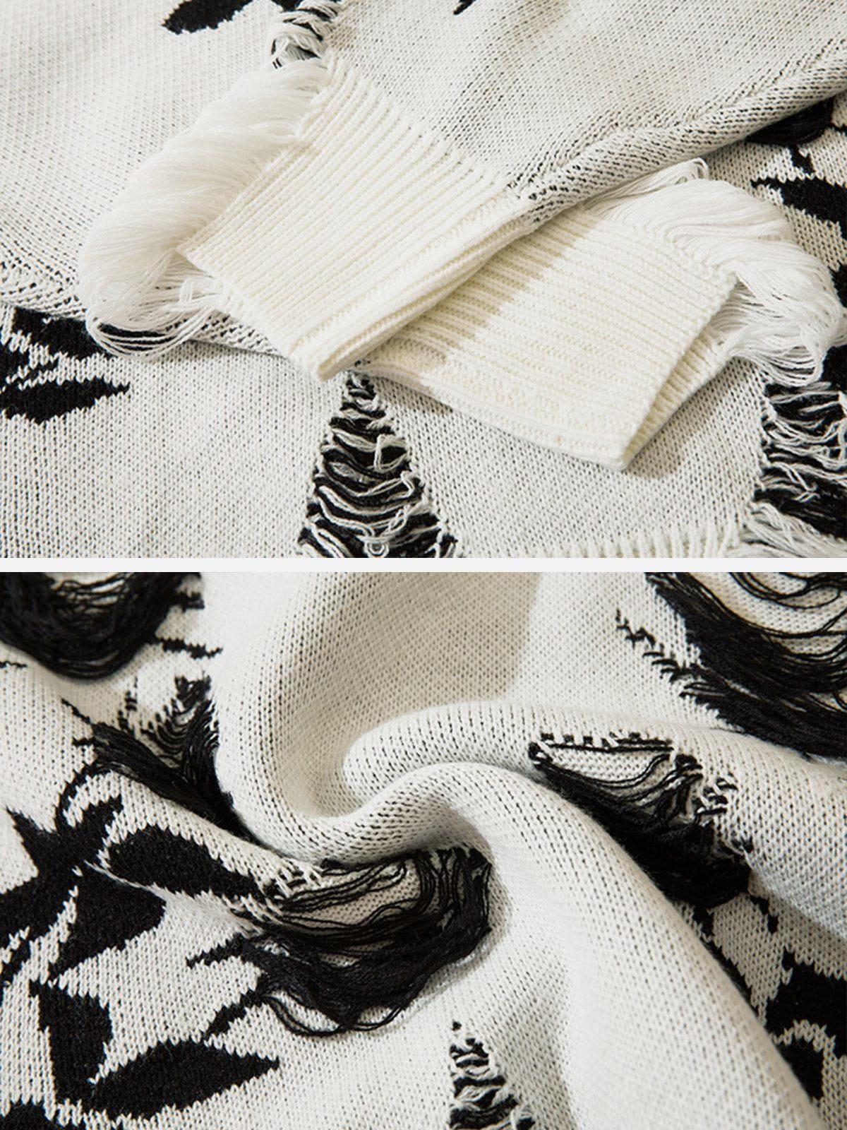 Raw Edge Rose Sweater