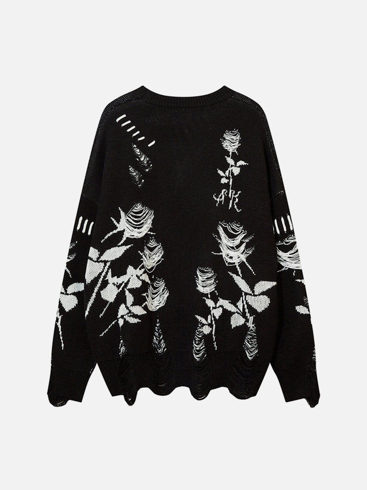 Raw Edge Rose Sweater