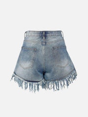 Raw Ripped Denim Shorts