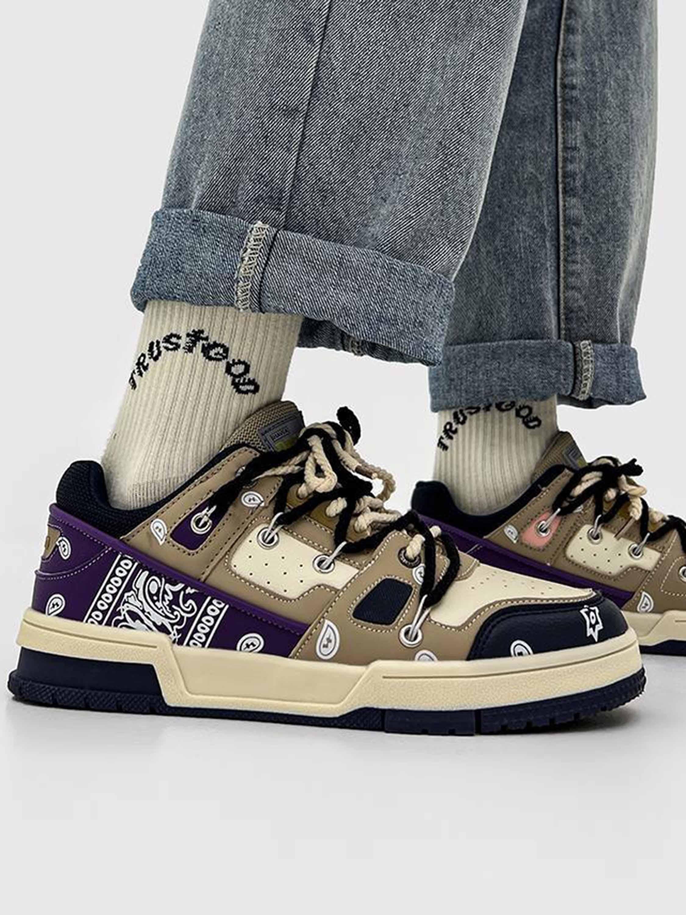 Retro Cashew Flower Board Casual Shoes