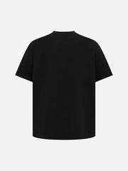 Retro Contrast Color Embroidered Letter T-Shirt