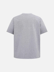 Retro Contrast Color Embroidered Letter T-Shirt