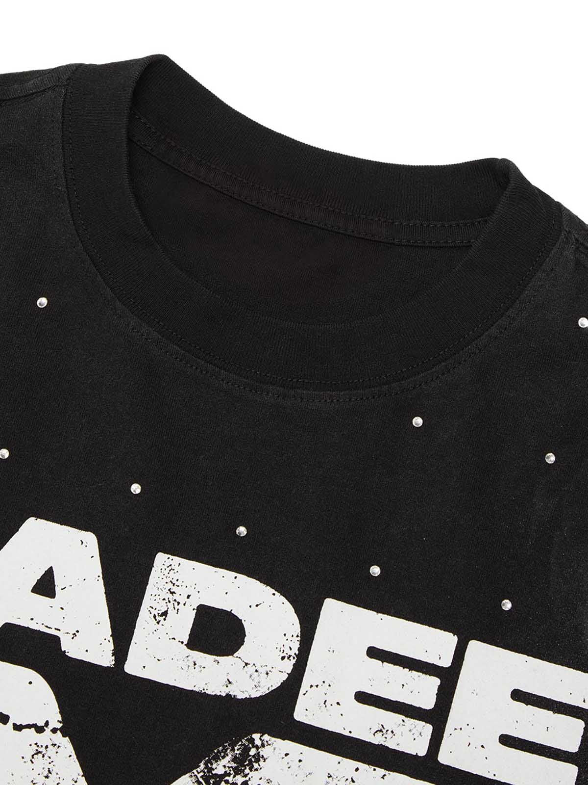 Retro Crystal Letter T-Shirt