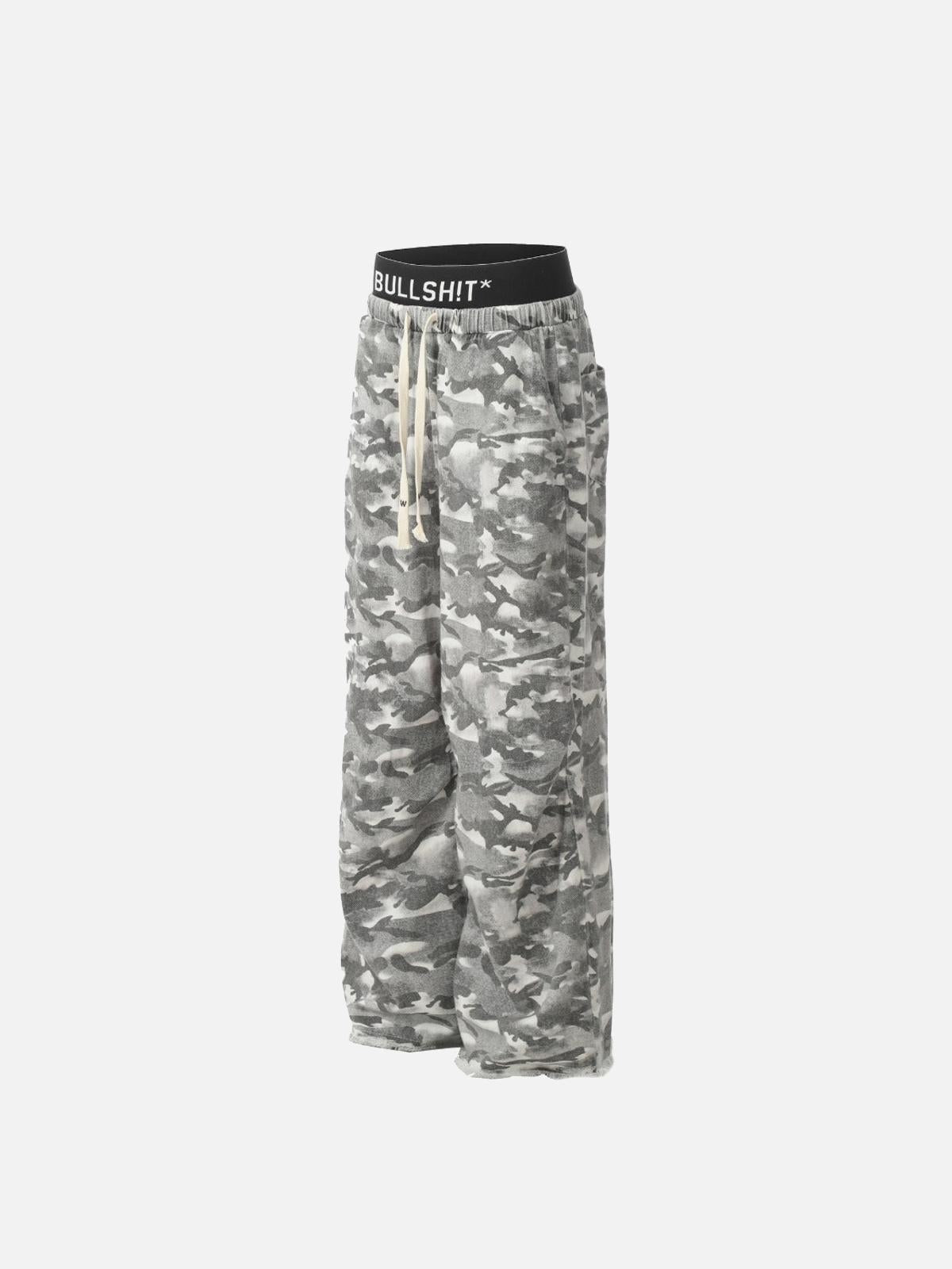 Retro Fake Two-Piece Camouflage Pants