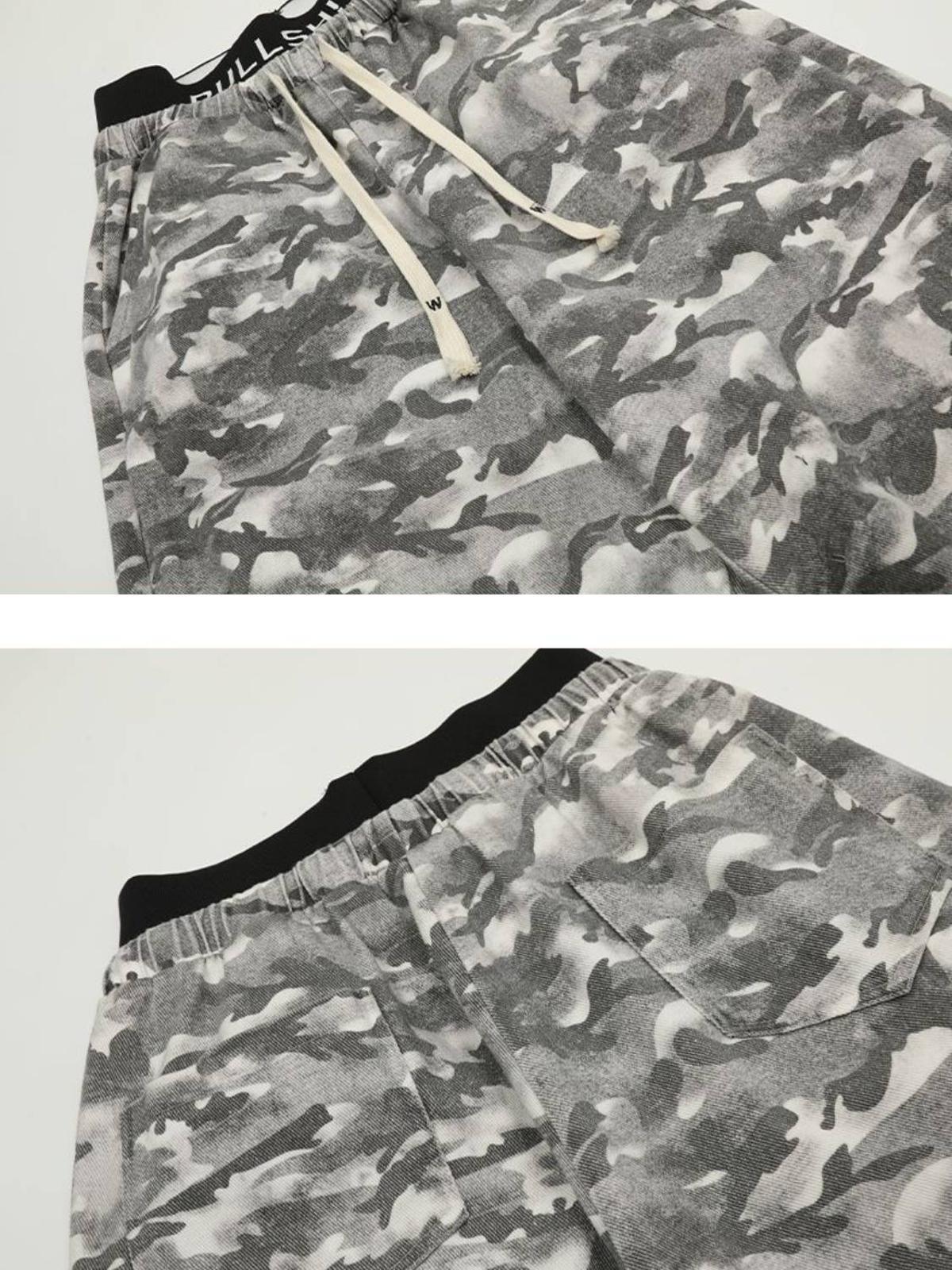 Retro Fake Two-Piece Camouflage Pants