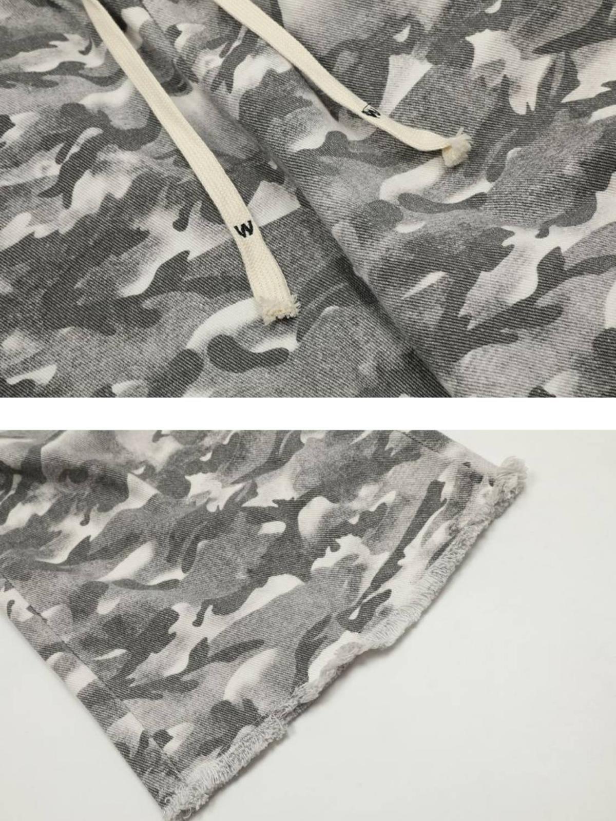 Retro Fake Two-Piece Camouflage Pants