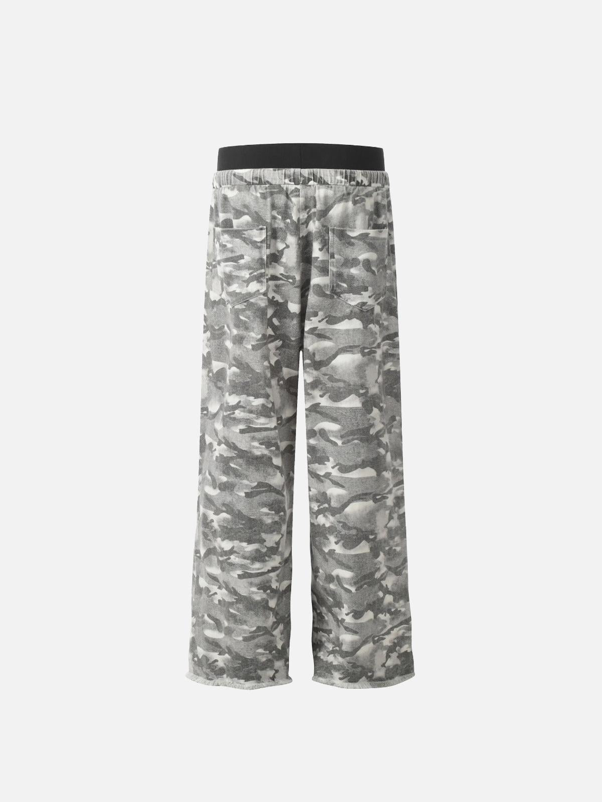 Retro Fake Two-Piece Camouflage Pants