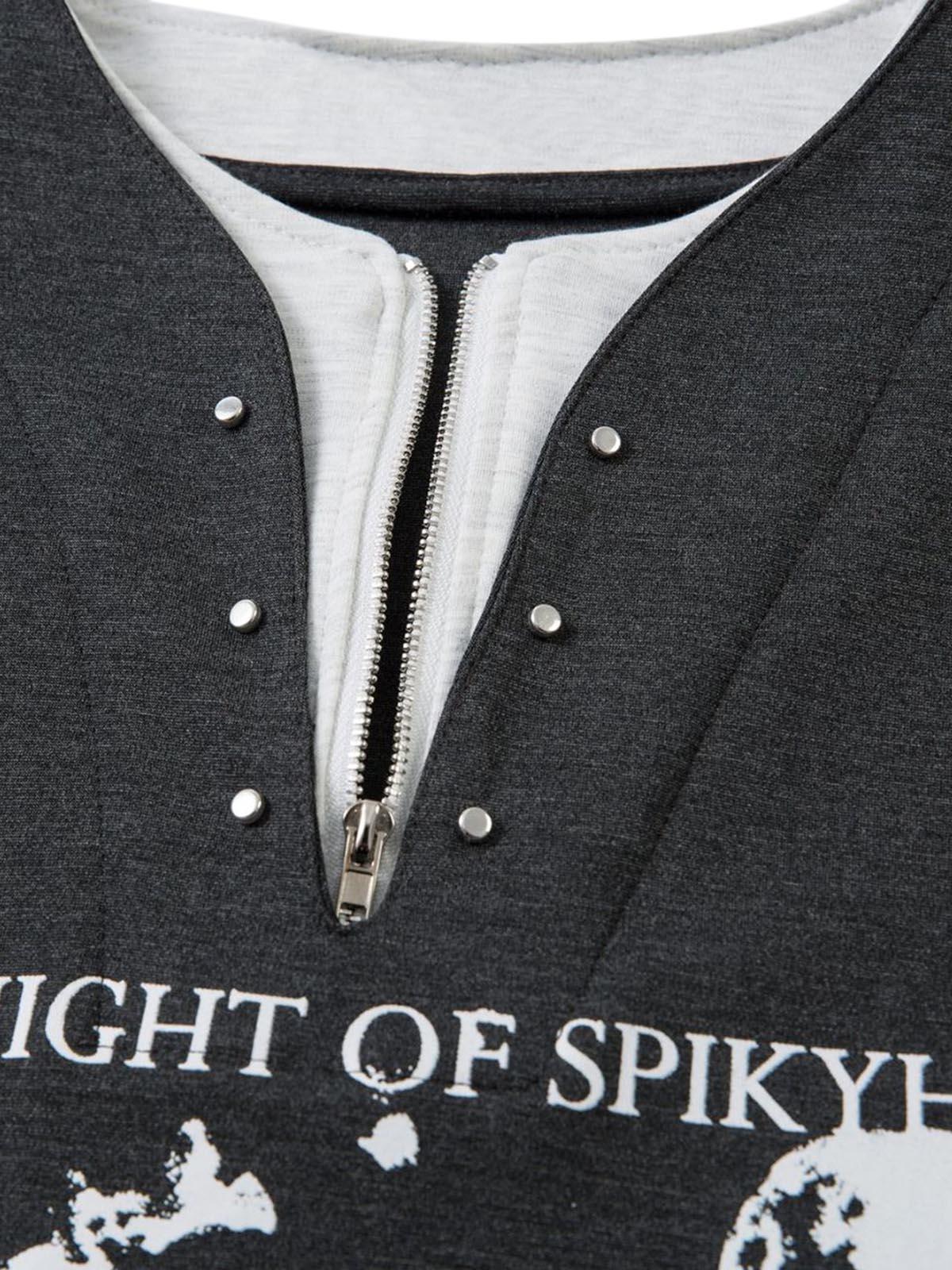 Retro Faux Two-Piece Print T-Shirt