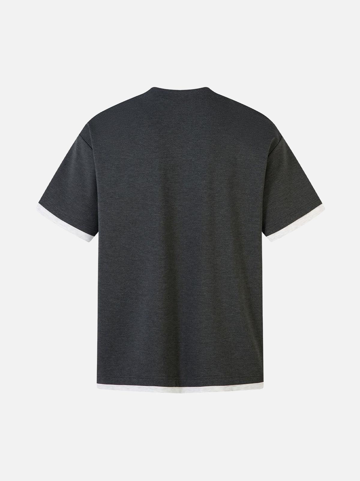 Retro Faux Two-Piece Print T-Shirt