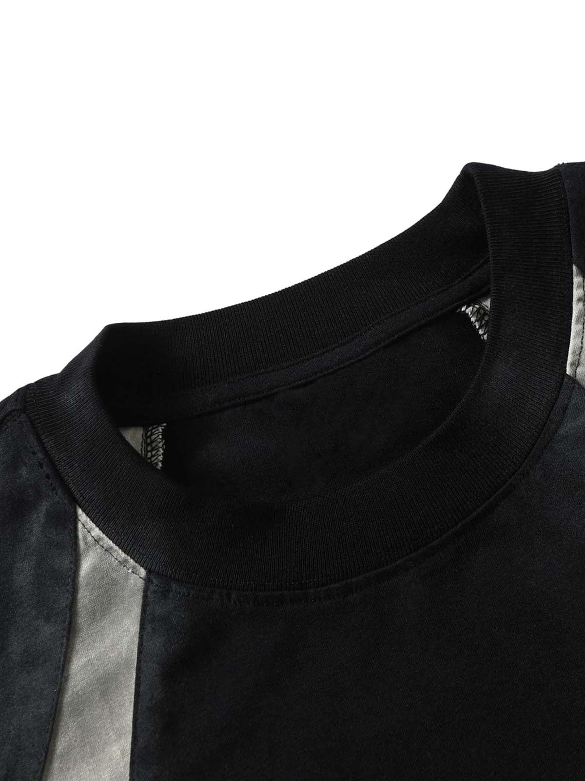 Retro Functional Patchwork Dirty Dyed T-Shirt