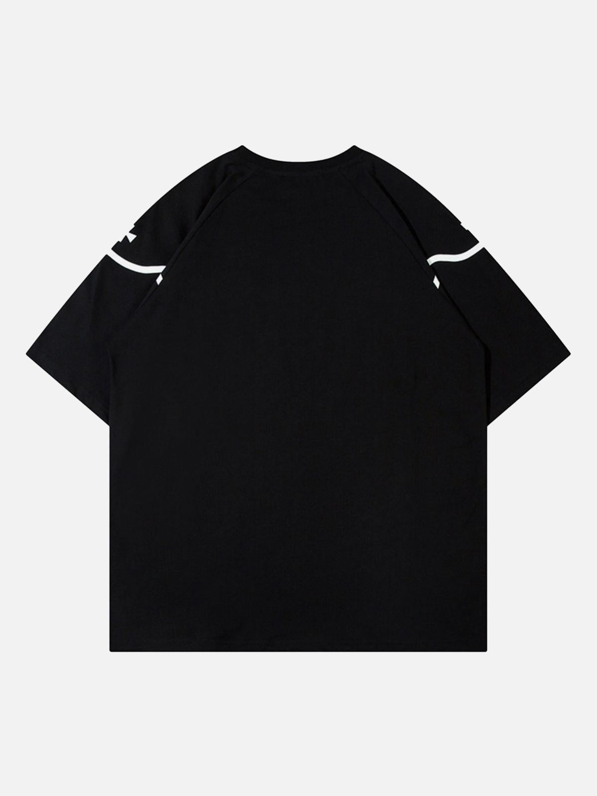Retro Hip-Hop Line Basketball T-Shirt