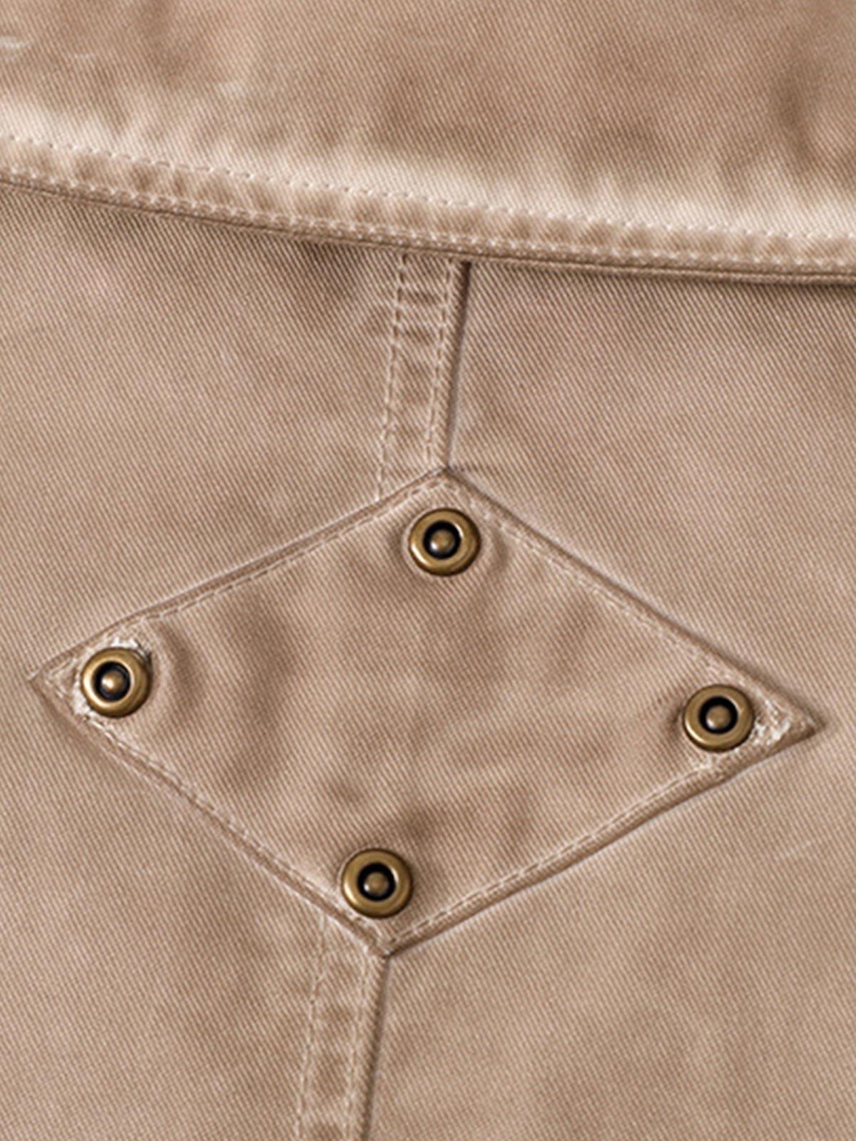 Retro Lapel  Zip Up Work Jacket