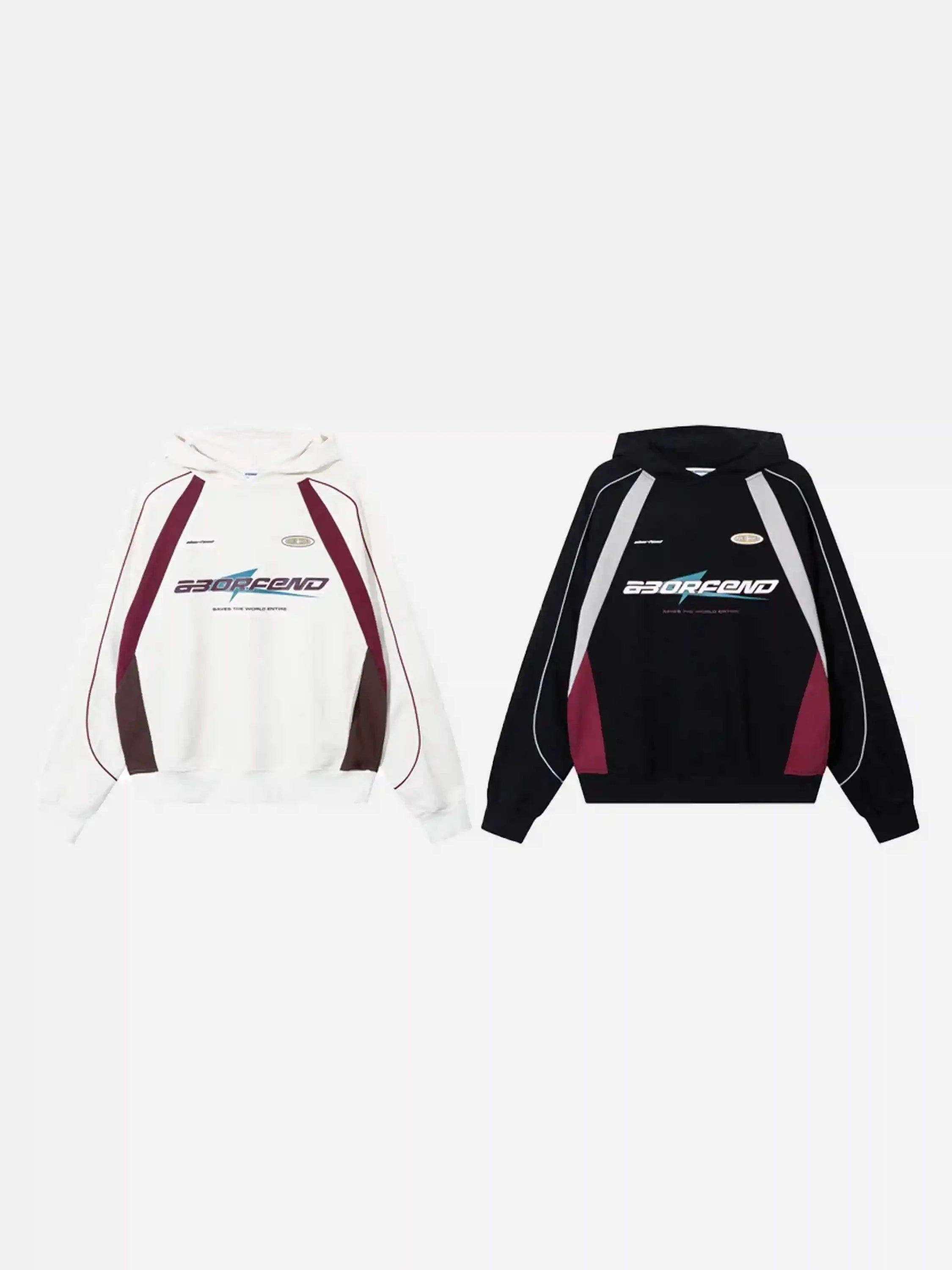 Retro Patchwork Hip-Hop Hoodie