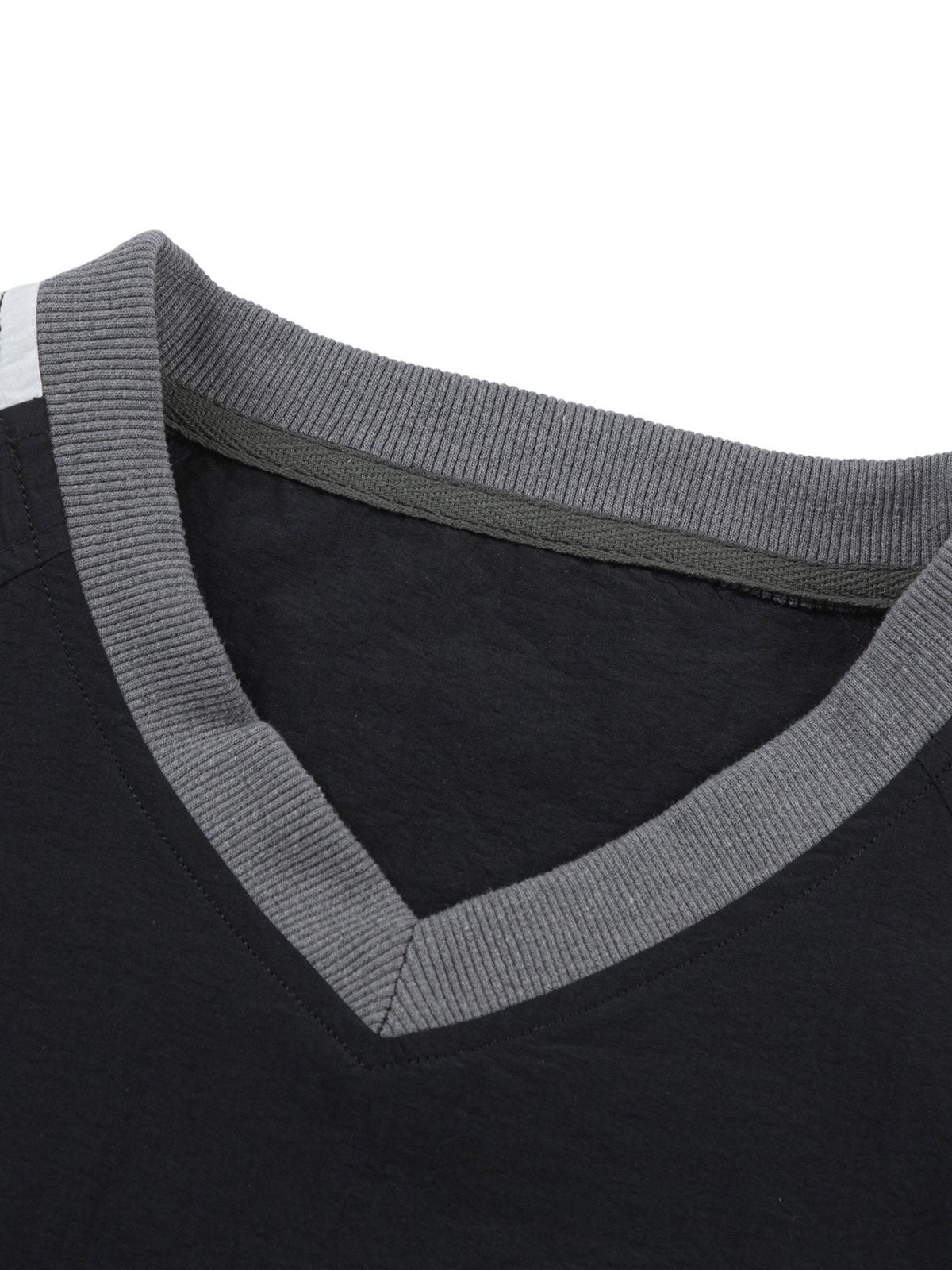 Retro Patchwork Long-Sleeved T-Shirt