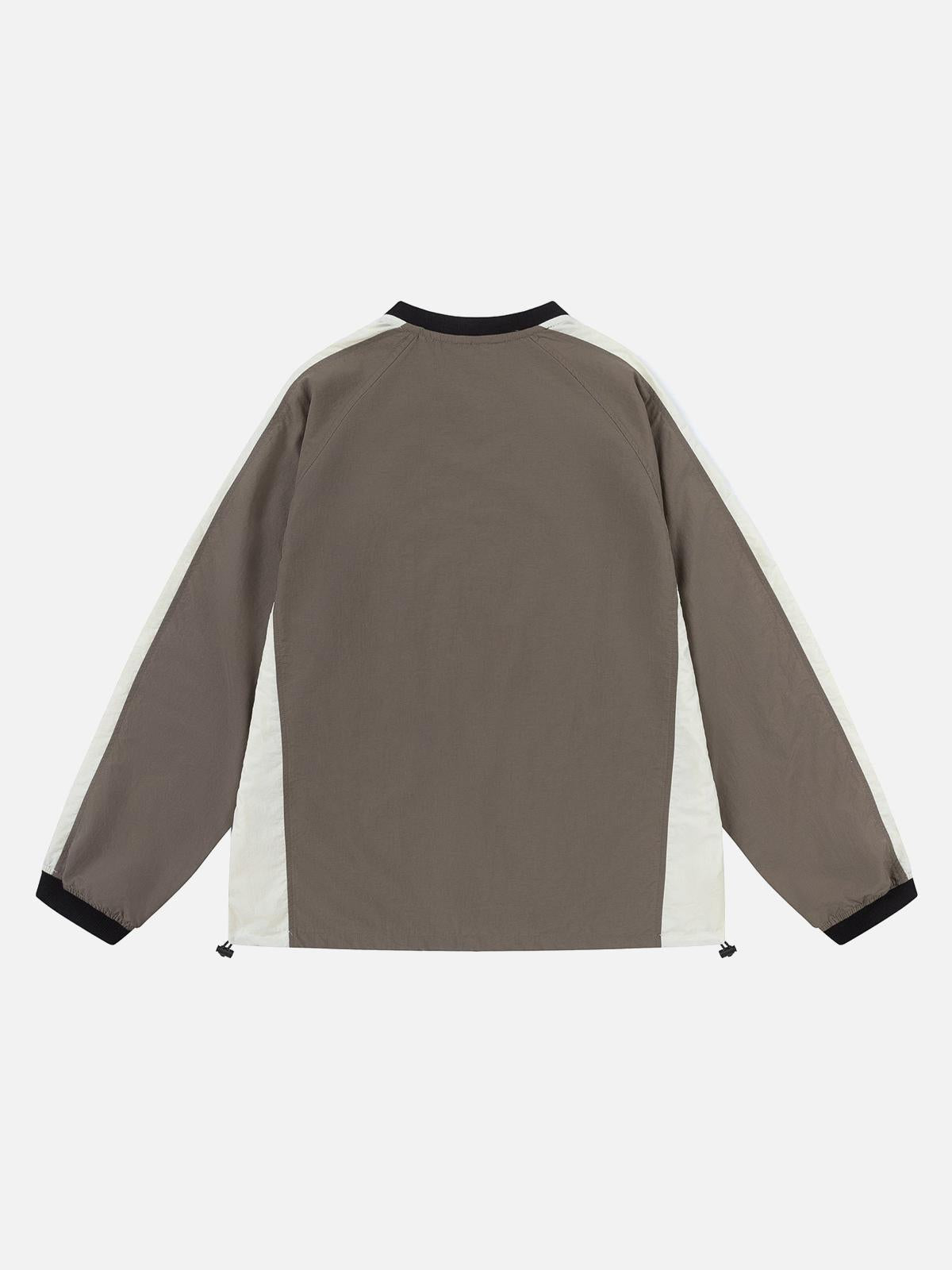 Retro Patchwork Long-Sleeved T-Shirt