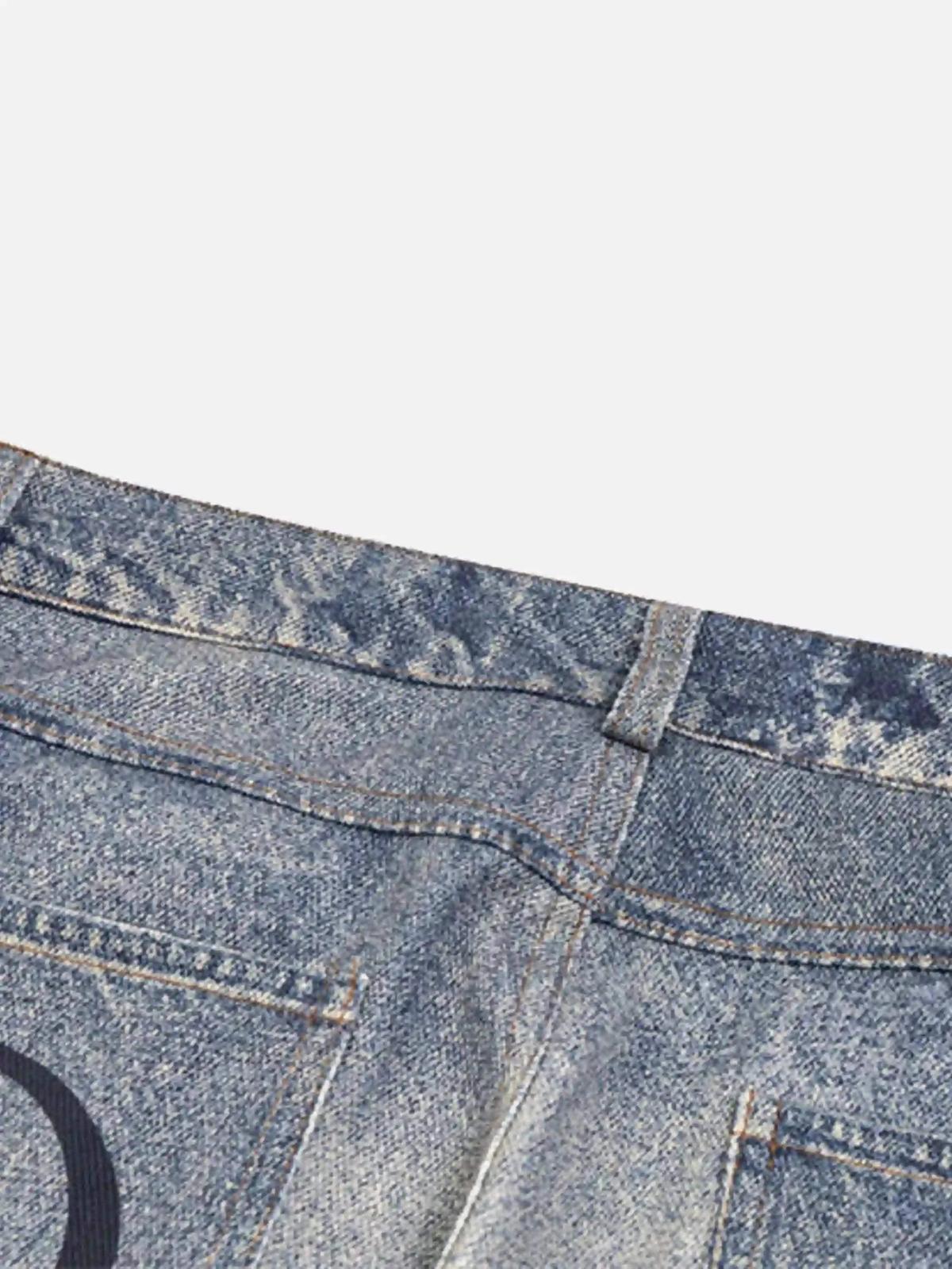 Retro Patchwork Street Jeans