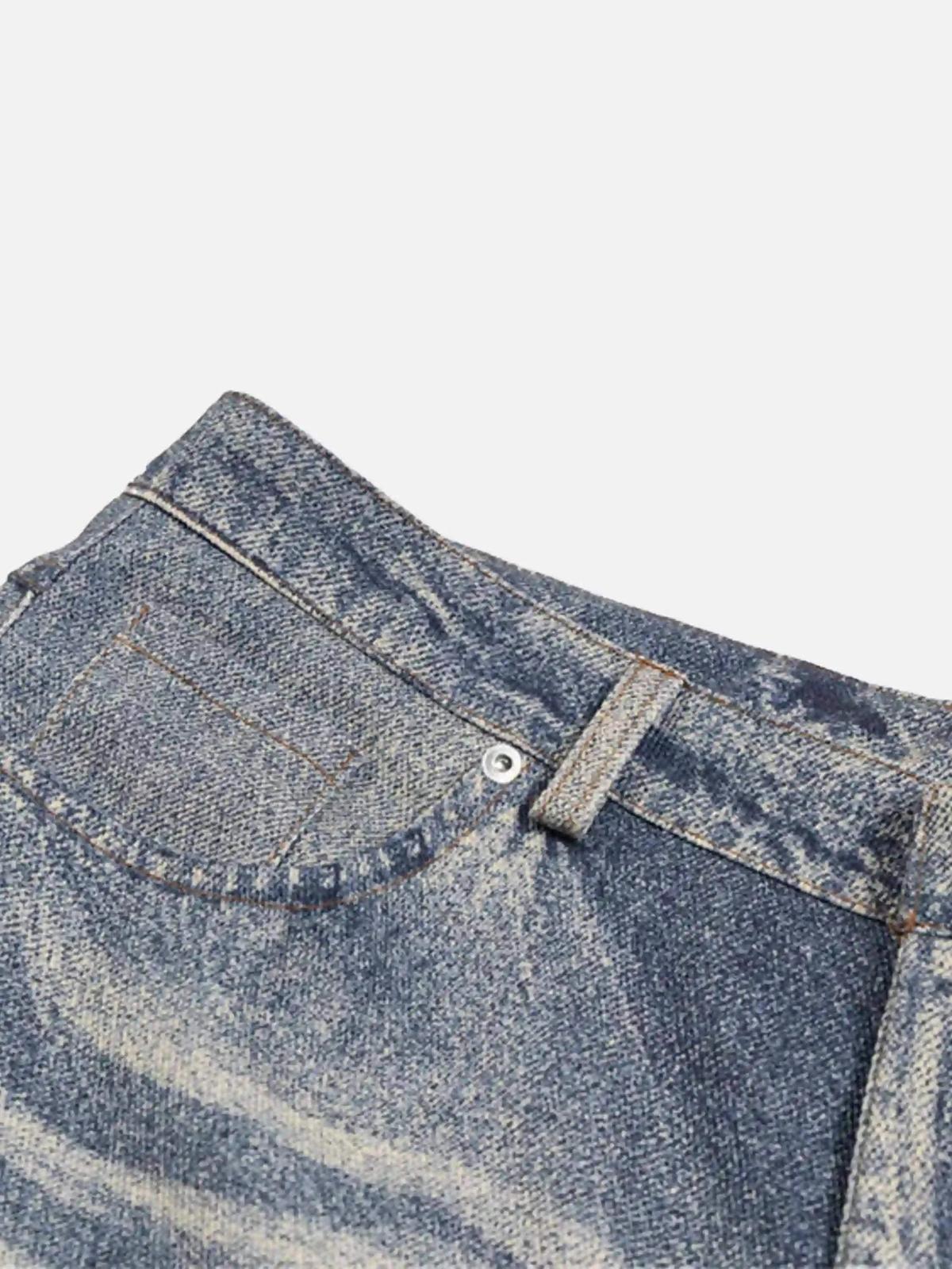 Retro Patchwork Street Jeans