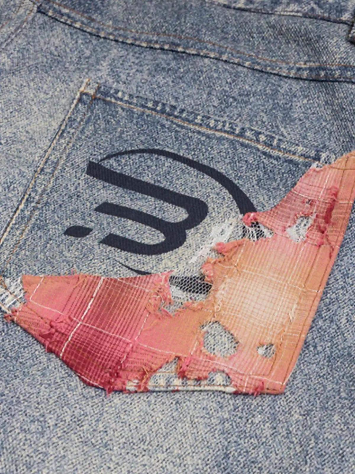Retro Patchwork Street Jeans