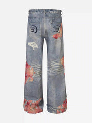 Retro Patchwork Street Jeans