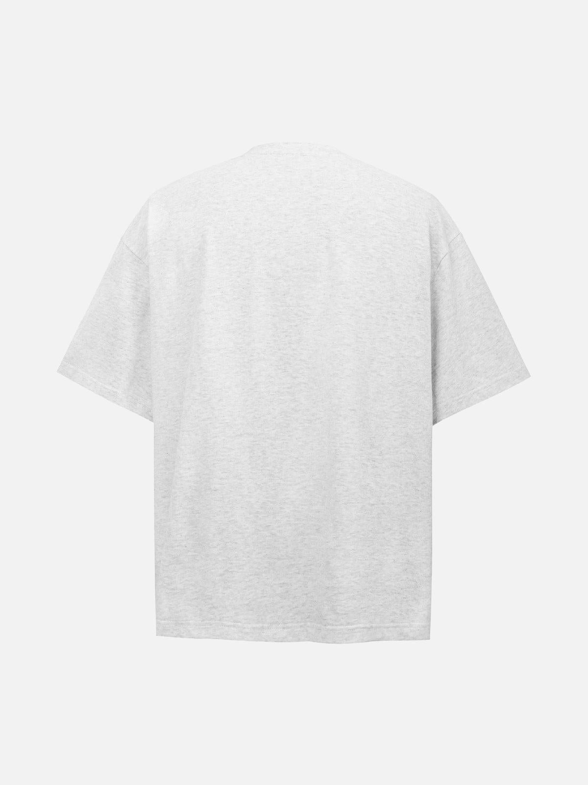 Retro Plaid Letter Embroidered T-Shirt
