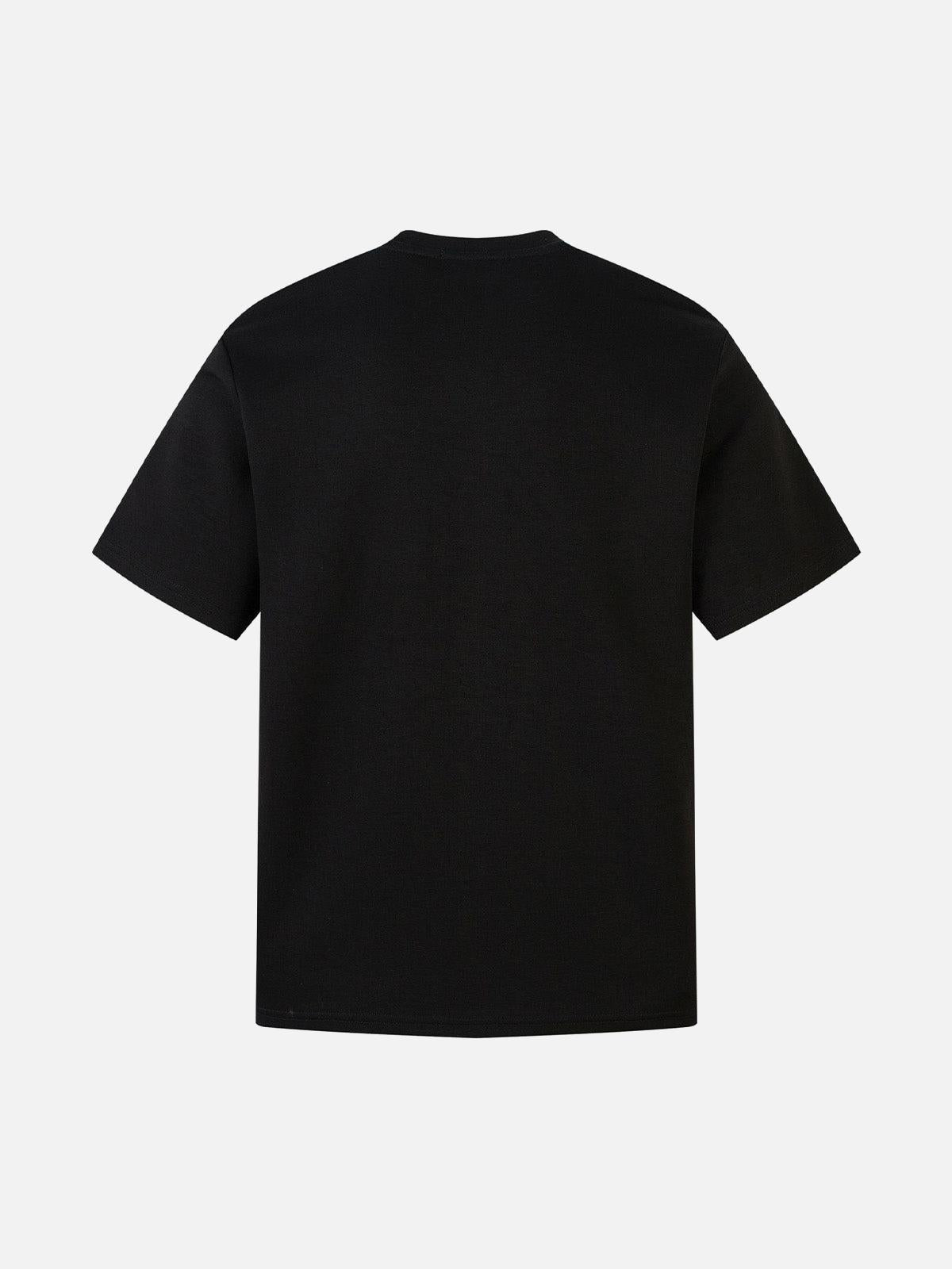 Retro Rivet Letter Embroidered T-Shirt