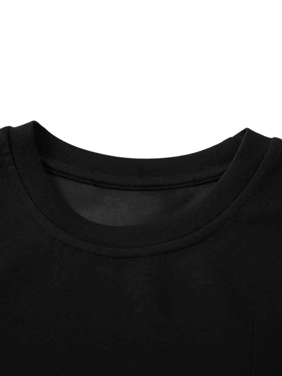 Retro Rivet Pleated Functional T-Shirt