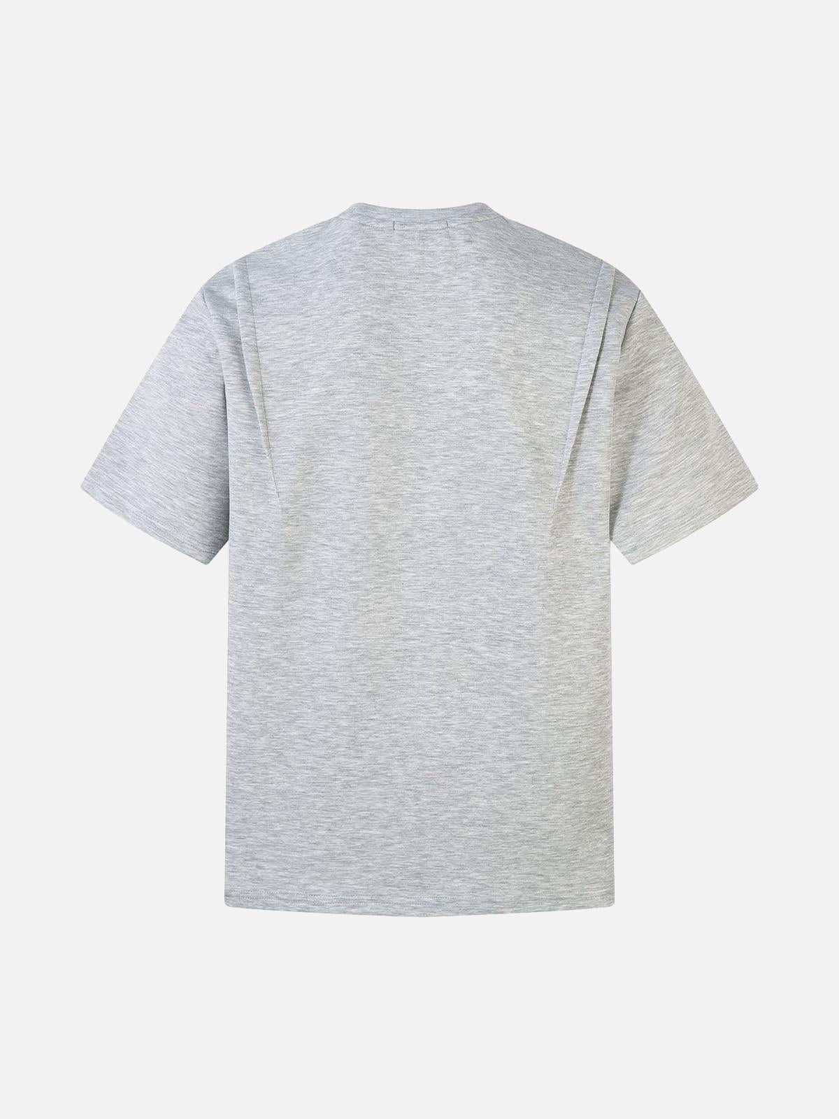 Retro Rivet Pleated Functional T-Shirt