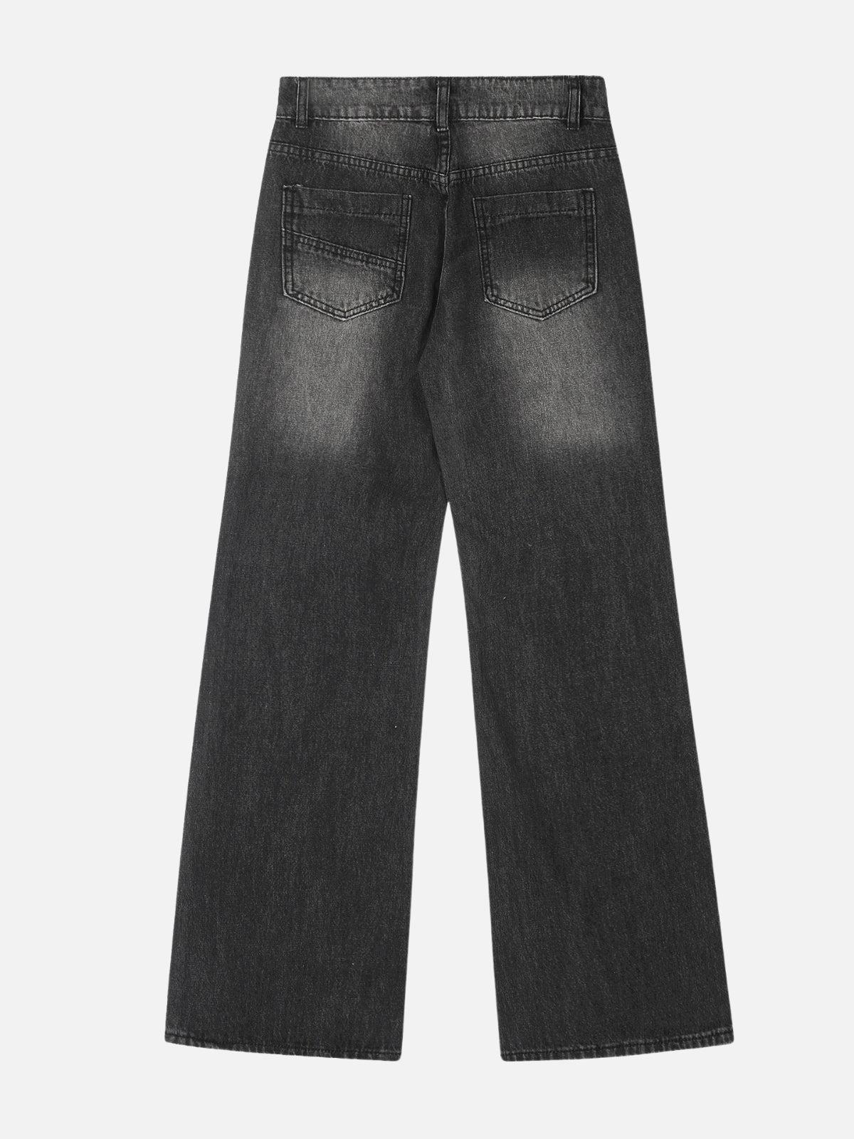 Retro Sun Faded Patchwork Jeans