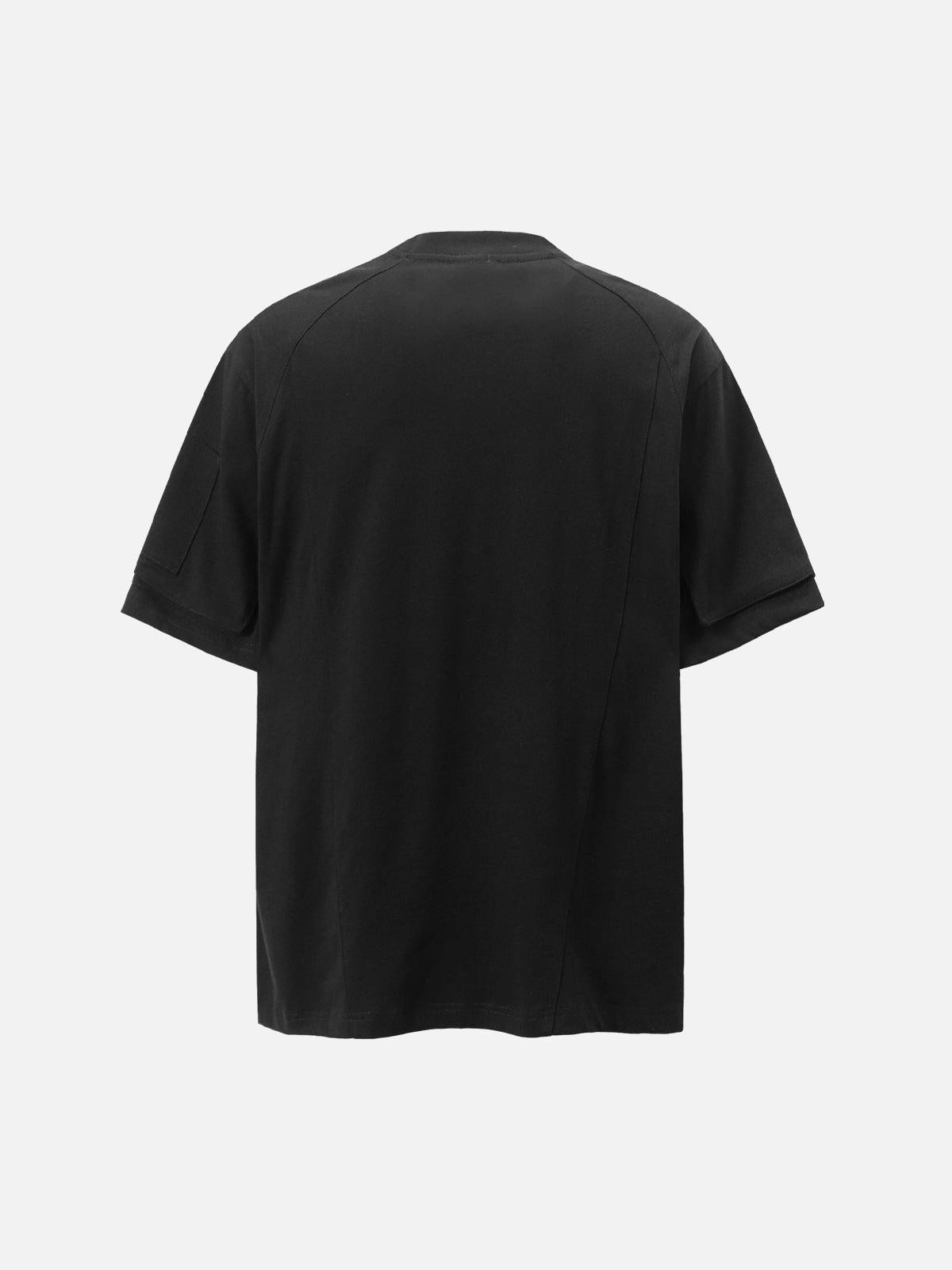 Retro Washed Deconstruction Functional Pocket T-Shirt