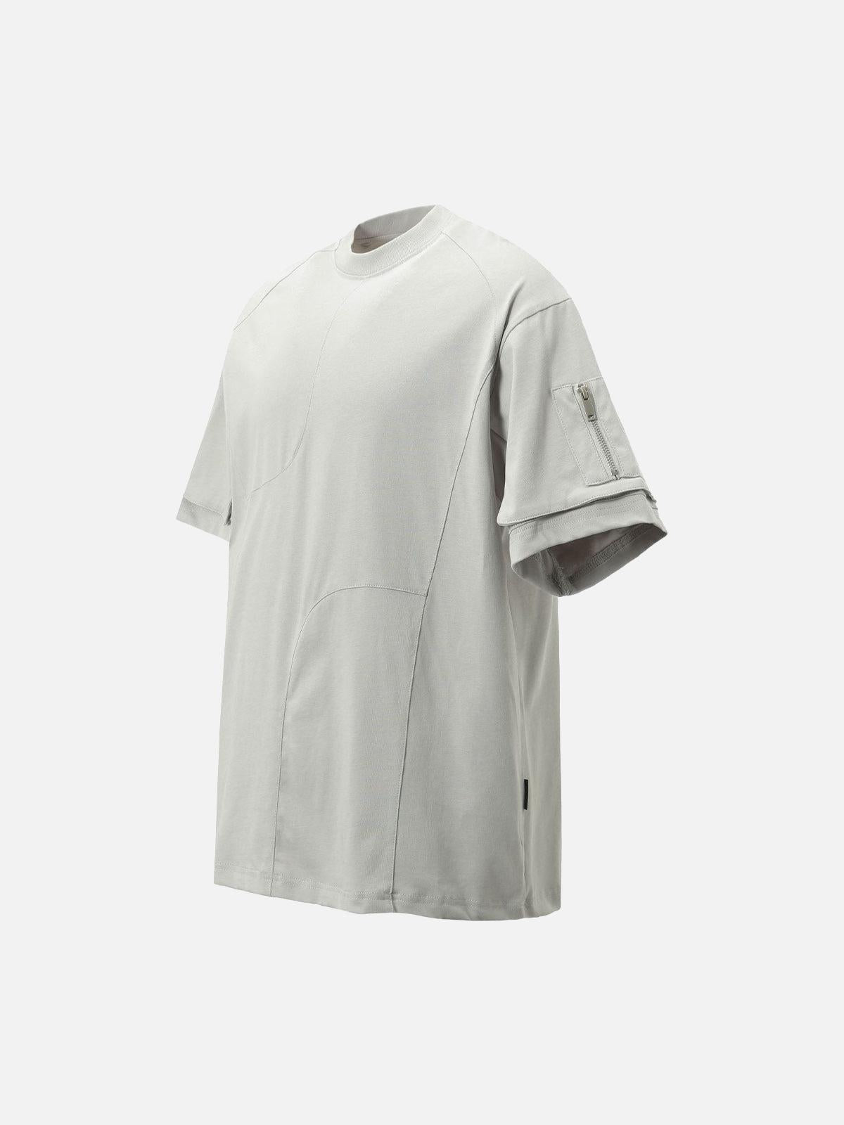 Retro Washed Deconstruction Functional Pocket T-Shirt