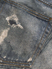 Retro Washed Ripped Flare Jeans