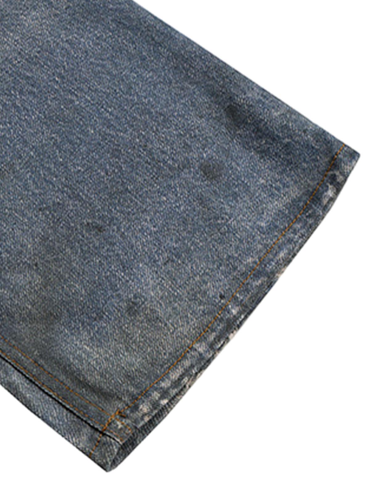 Retro Washed Ripped Flare Jeans