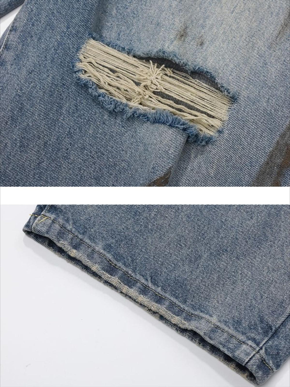 Back Pocket Ripped Reverse Pocket Ripped Jeans – Loczu