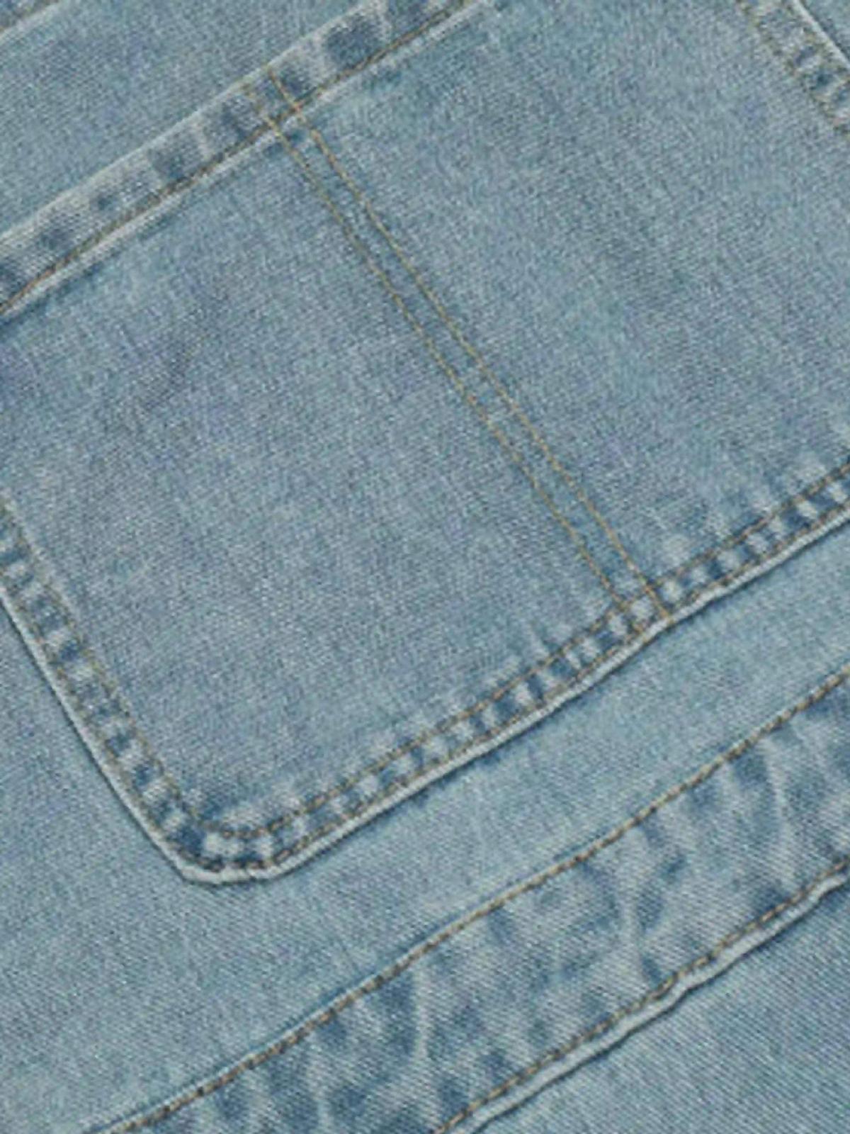 Reverse Stitching Overalls Wide-Leg Denim Jeans