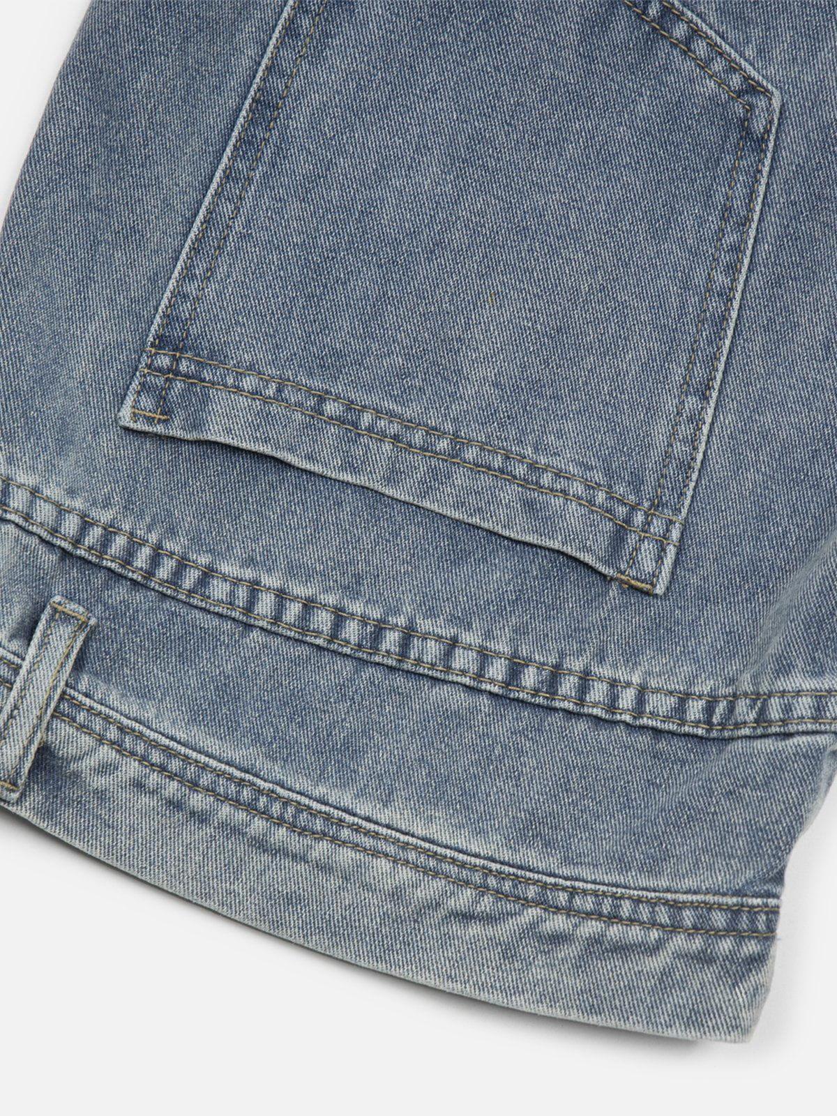 Reverse Washed Loose Jeans