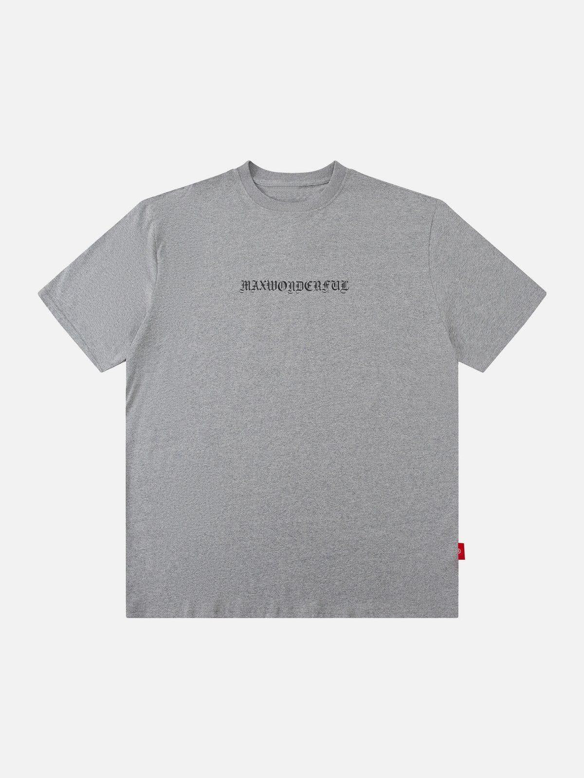 Ring Shaped Gothic Letter Print Tee
