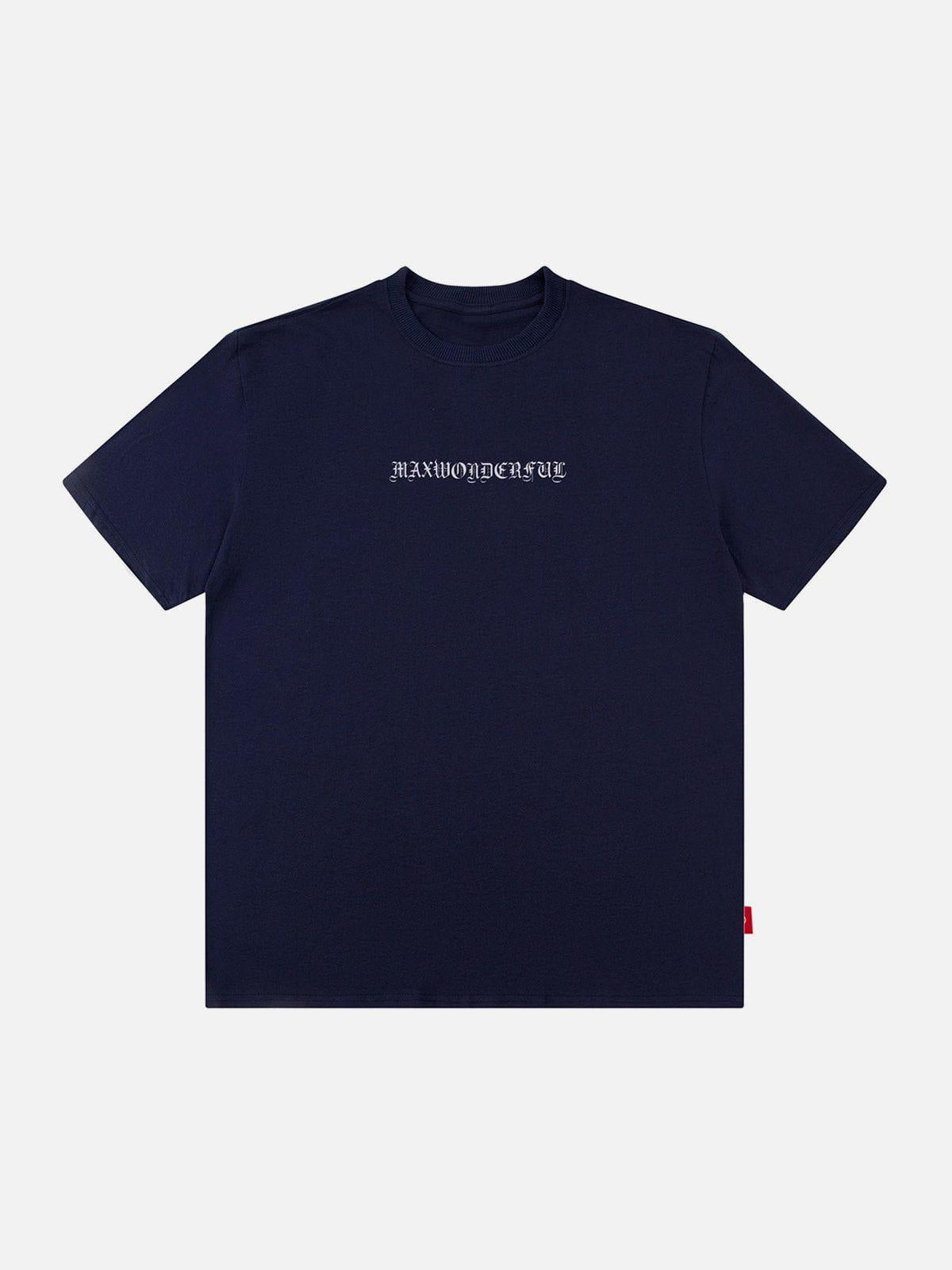 Ring Shaped Gothic Letter Print Tee