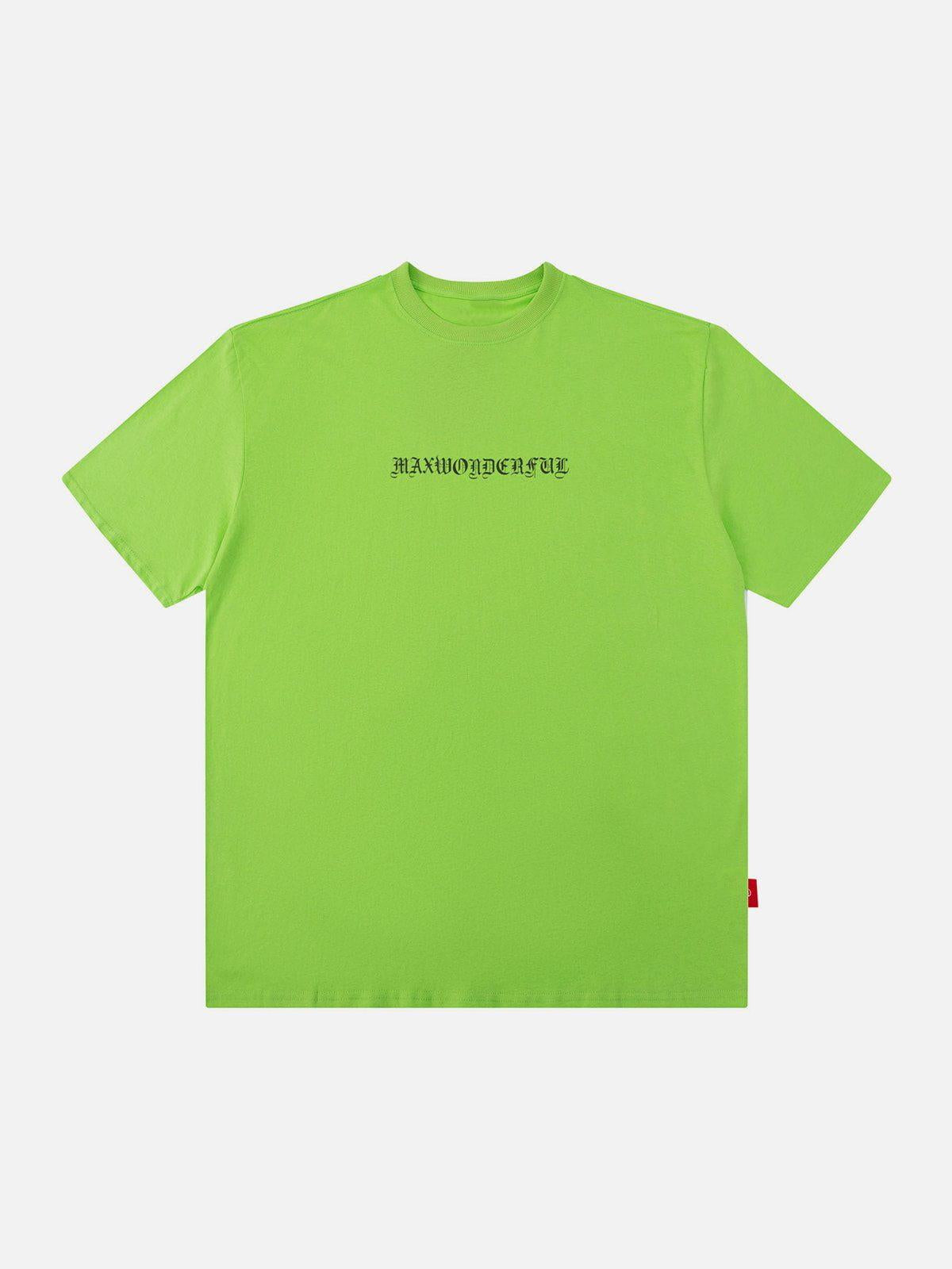 Ring Shaped Gothic Letter Print Tee