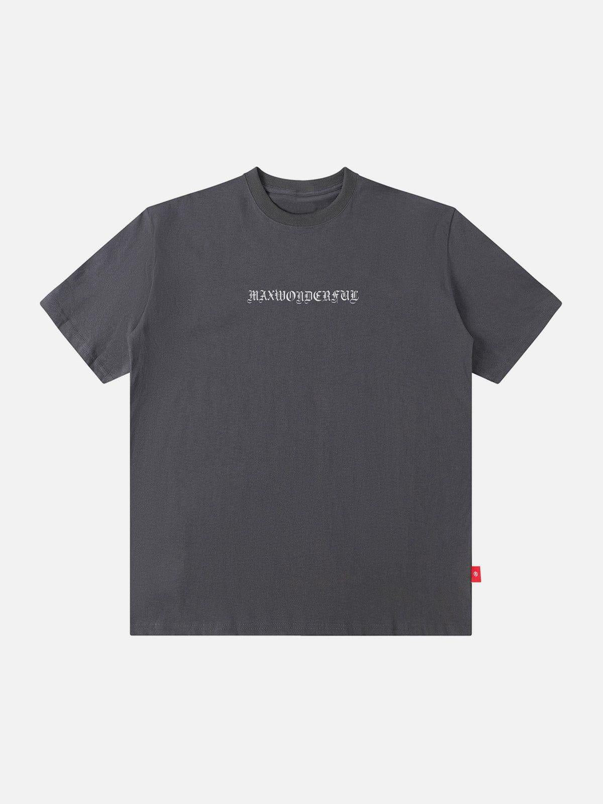 Ring Shaped Gothic Letter Print Tee
