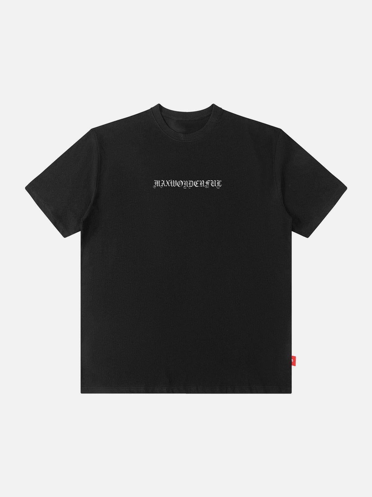 Ring Shaped Gothic Letter Print Tee