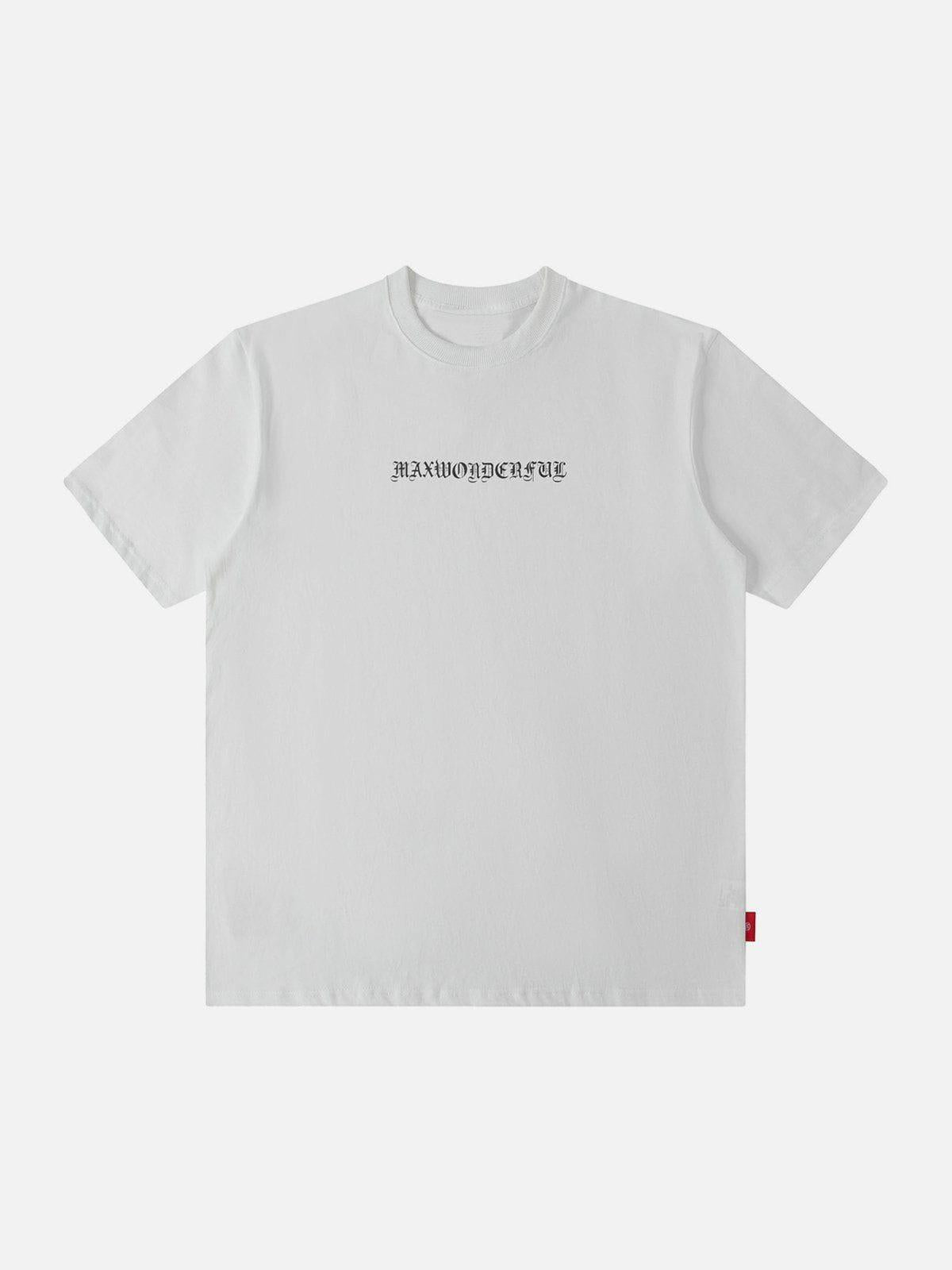 Ring Shaped Gothic Letter Print Tee