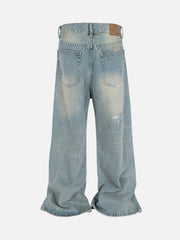 Ripped Distressed Baggy Flare Jeans
